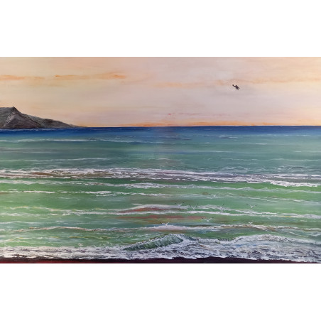 Acryl Kunstgemälde, 65 x 100 cm, sea ​​stranding