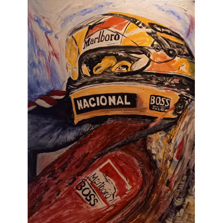 Acryl Kunstgemälde, 60 x 80 cm, Ayrton Senna