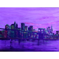 Acryl Kunstgemälde, 60 x 80 cm, New York - Brooklyn Bridge