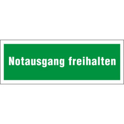 Schild "Notausgang freihalten"