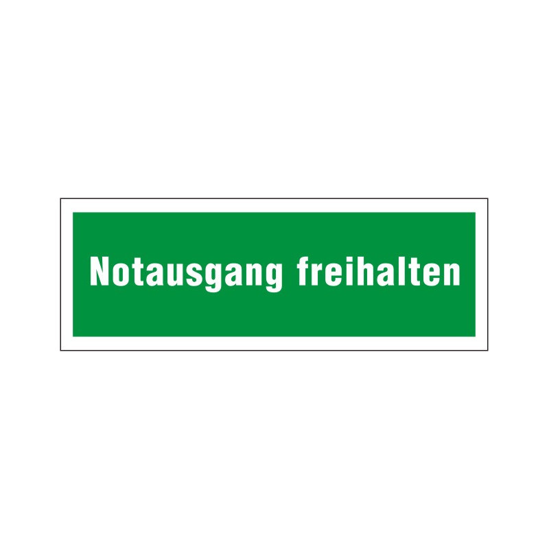 Schild "Notausgang freihalten"