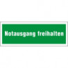 Schild "Notausgang freihalten"