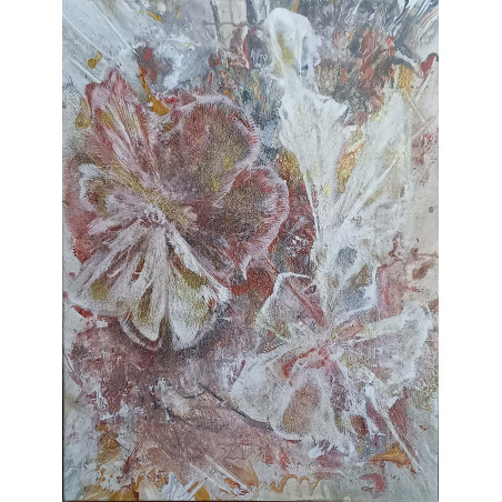 Acryl Kunstgemälde, 80 x 60 cm, Flower glitter